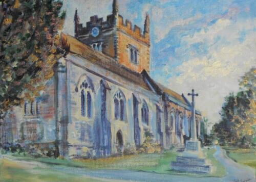 Painting of Old Basing Church