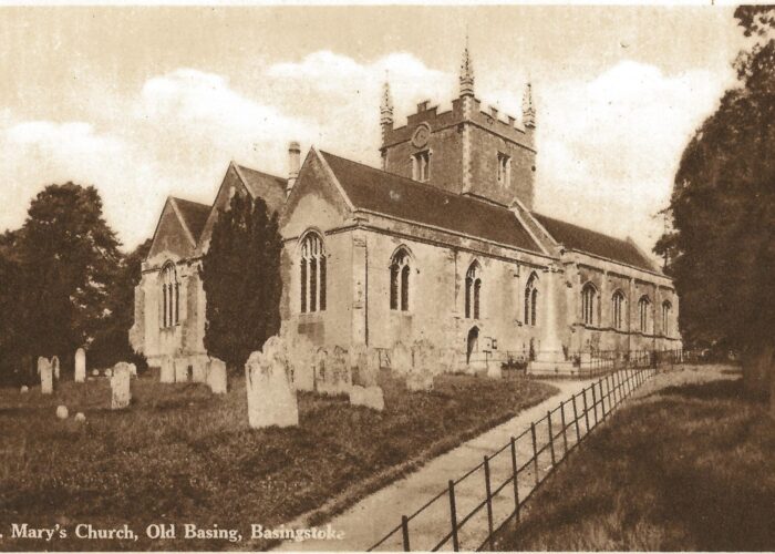 Historical photo of St Marys Church in Old Basing
