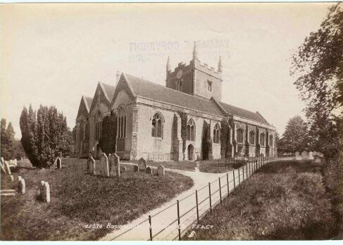 Photo of Old Basing Church from before the War Memorial was built