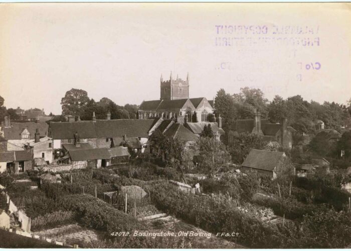 Historical photo of St Marys Church in Old Basing