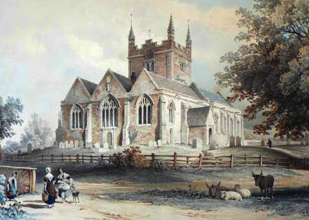 Painting of St Marys Church in Old Basing